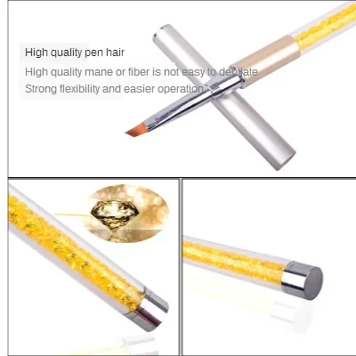 20pcs  Nail Art Rhinestone Acrylic Handle Carving Nails UV Gel Painting Brush Lines Liner DIY Design Drawing Pen Manicure Tool