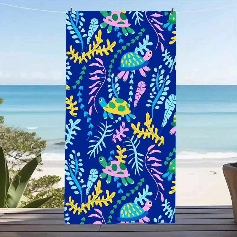 Dolphin Wave Beach Towel Blue Pattern Print Oversized Microfiber Quick Dry Sand Free Summer Vacation Pool Travel Cute Gift 2026