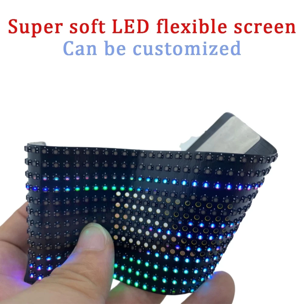 RGB Fullcolor Flexible LED Screen12x36 Pixel Display  App Bluetooth DIY Hat Clothes Bag Shoes Word Scroll Matrix Screen