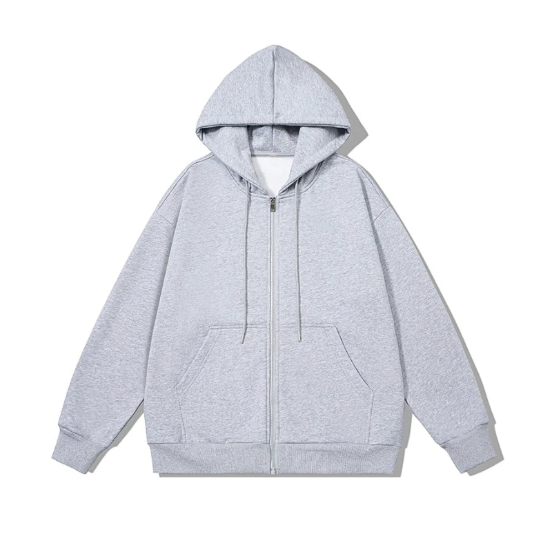 Kaos Hoodie Kasual Resleting Musim Semi Gugur, Sweatshirt Longgar Tipis Lengan Panjang, Atasan Streetwear Wanita & Pria