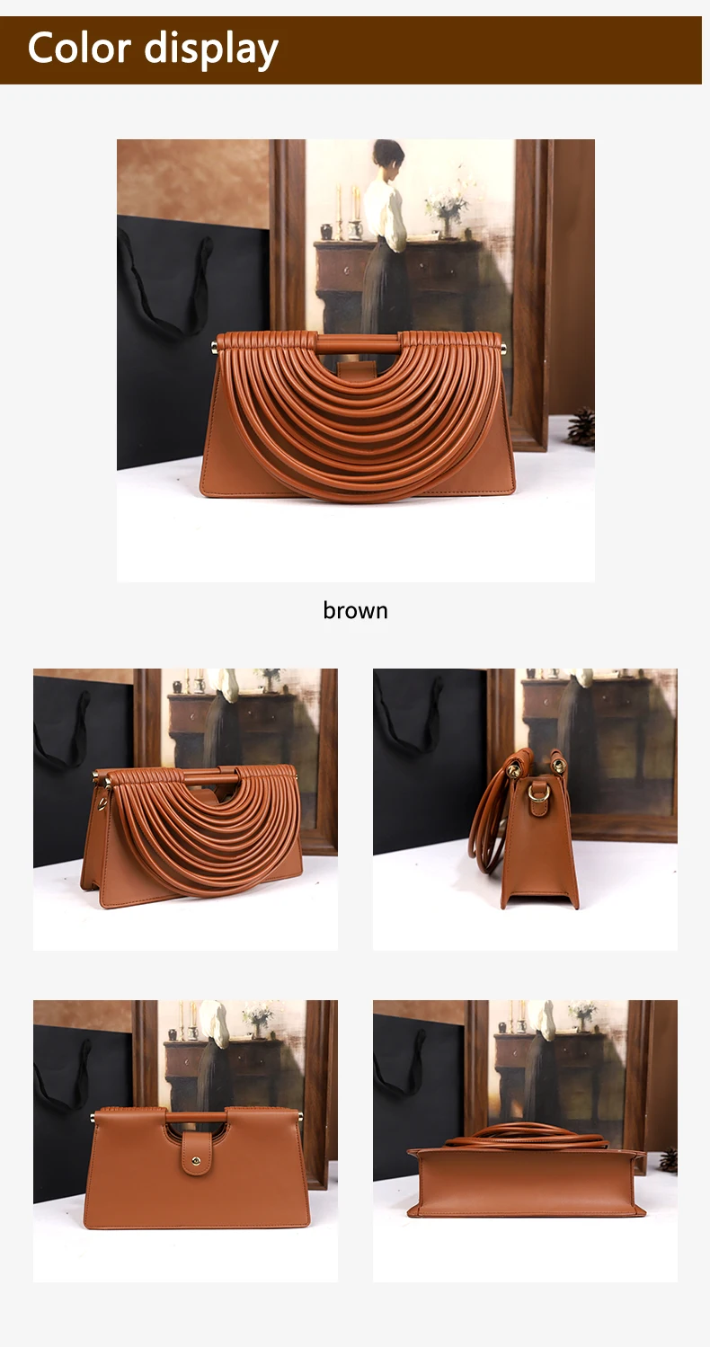 Die neue handgewebte Tasche mit Linienmuster von 2025 ist eine einzigartige, hochwertige, individuelle und modische Handtasche für Frauen. – Detail 3