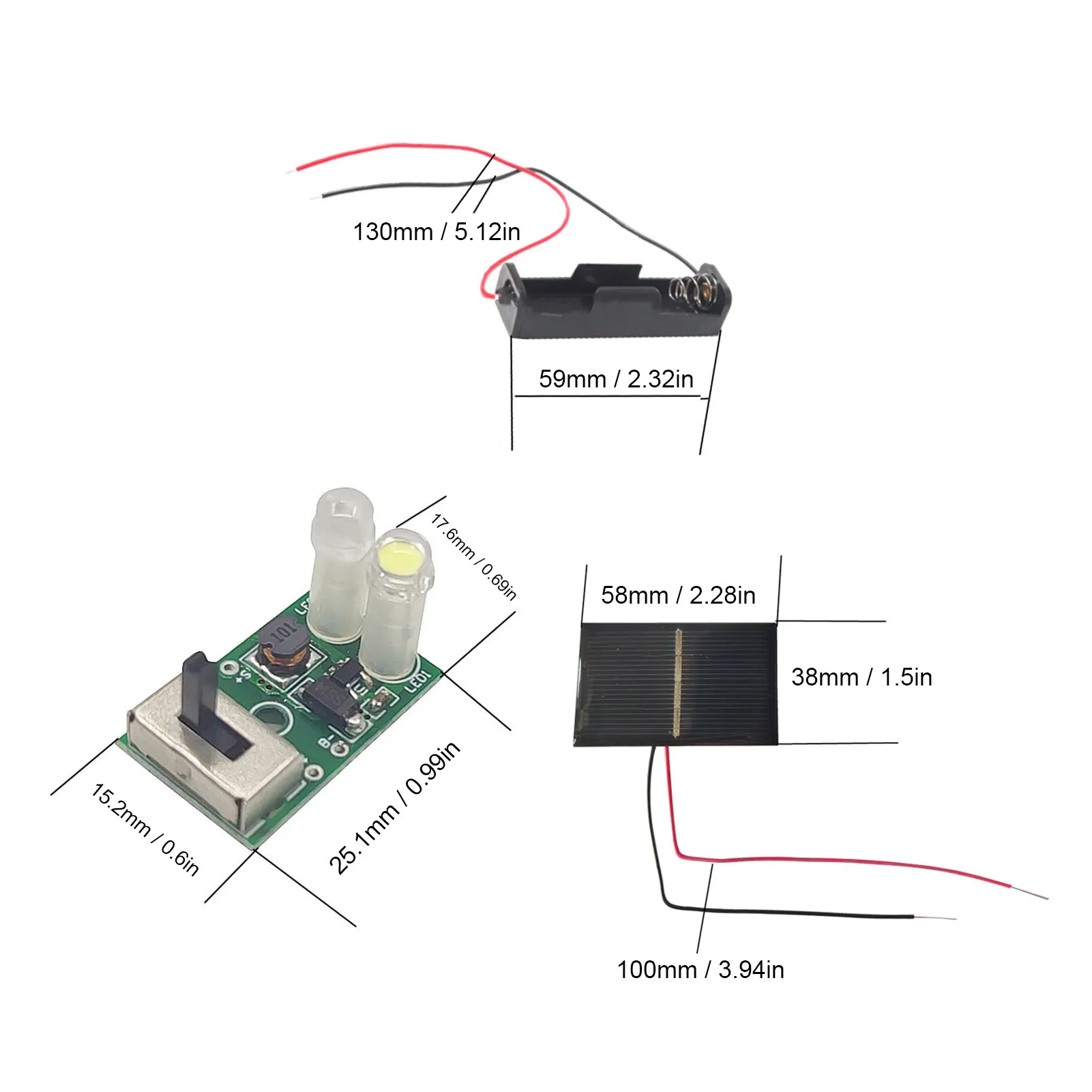 Pannello di controllo della luce solare Set di ricarica PCB Kit scheda di controllo della lampada da prato solare 1.2V Kit scheda di controllo della lampada da prato solare