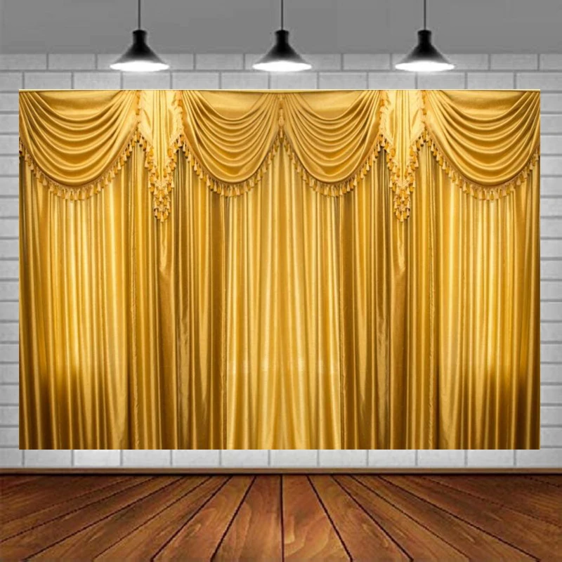 Luxury Curtain Pattern Photography Backdrop Wedding Ceremony Marriage Stage Room Interior Background Engagement  Photo Studio