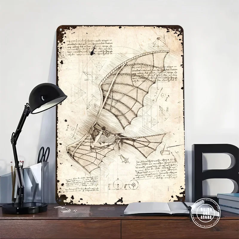 Flying Machine Tinplate Poster Customized Wall Art Vintage Metal Signs Retro Tin Plaque for Decoration Home Decor Items House