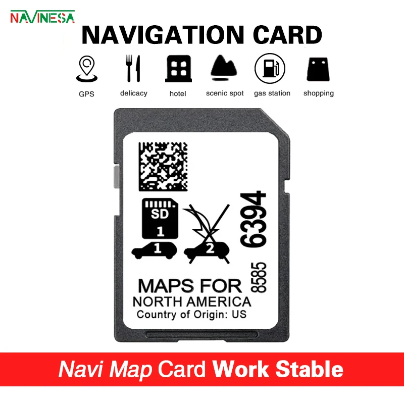 

North America Maps 2024 Update 32GB SD Card GPS for Buick Enclave Cadillac Escalade Chevrolet System
