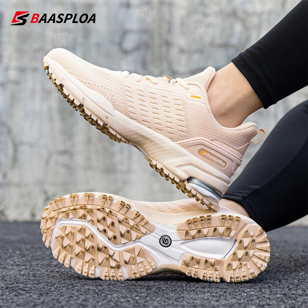 Baasploa Women Running Shoes Mesh Breathable Sport Shoes Women Lightweight Casual Sneakers Fashion Non-Slip Walking Shoes