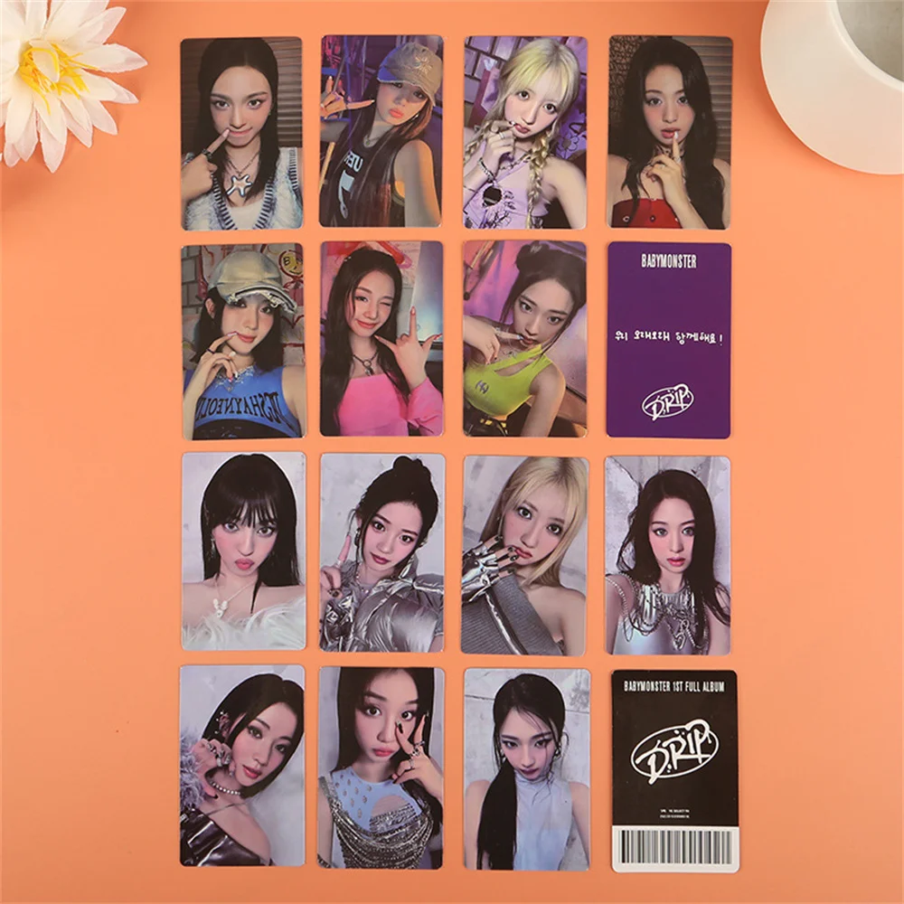 KPOP BABYMONSTER フォトカード DRIP アルバムポストカード RUKA PHARITA ASA AHYEON RAMI CHIQUITA 両面ロモカードファン収集ギフト