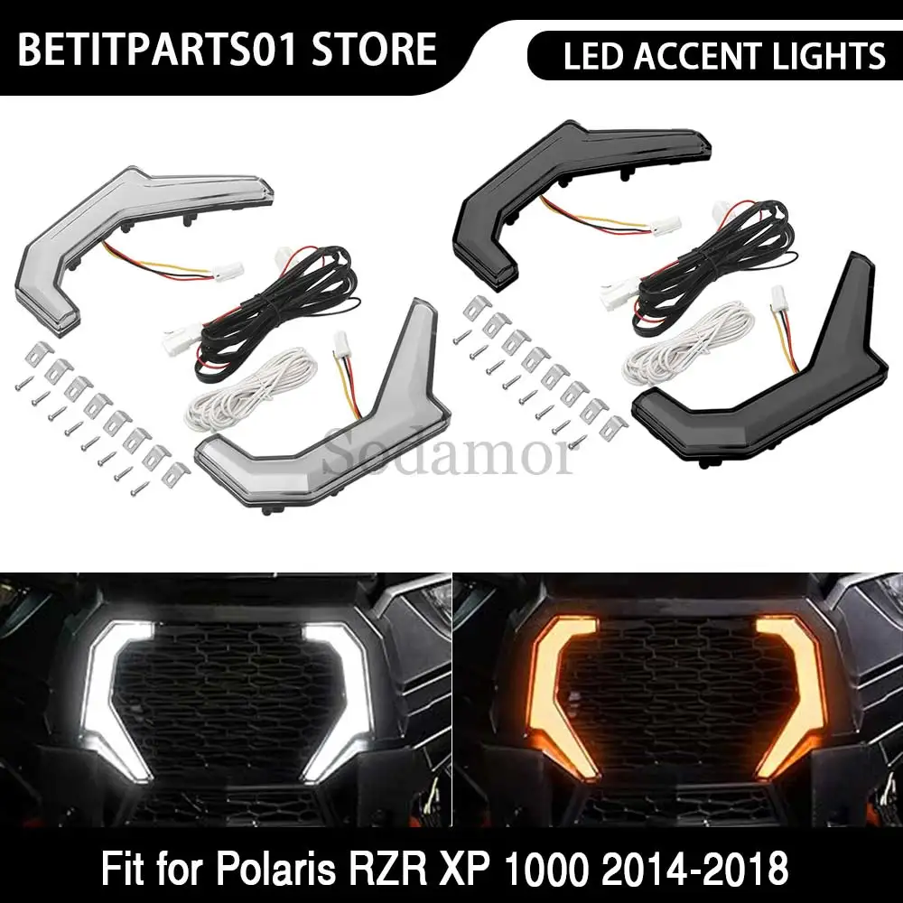 

UTV ATV Front Fang Accent Lights LED Turn Signal Light Accessories Fit For Polaris RZR XP XP4 1000 2014-2018 RZR-4 900 2015-2020