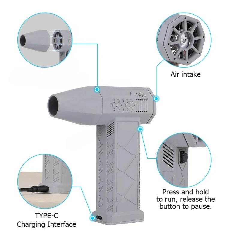 Turbo Violent Fan Powerful Blower with High Speed Duct Fan Mini Turbo Jet Fan 110000RPM Jet Turbo Fan Brushless Motor