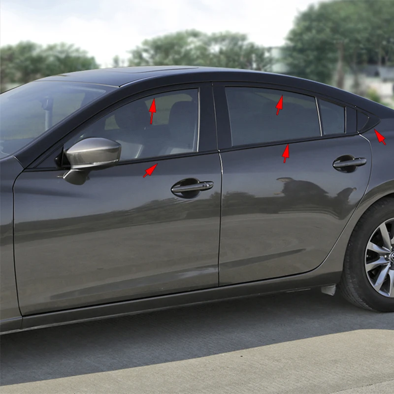 

ABS глянцевая черная боковая накладка на окно автомобиля 10 шт. для Mazda 6 ATENZA 2014-20 2021