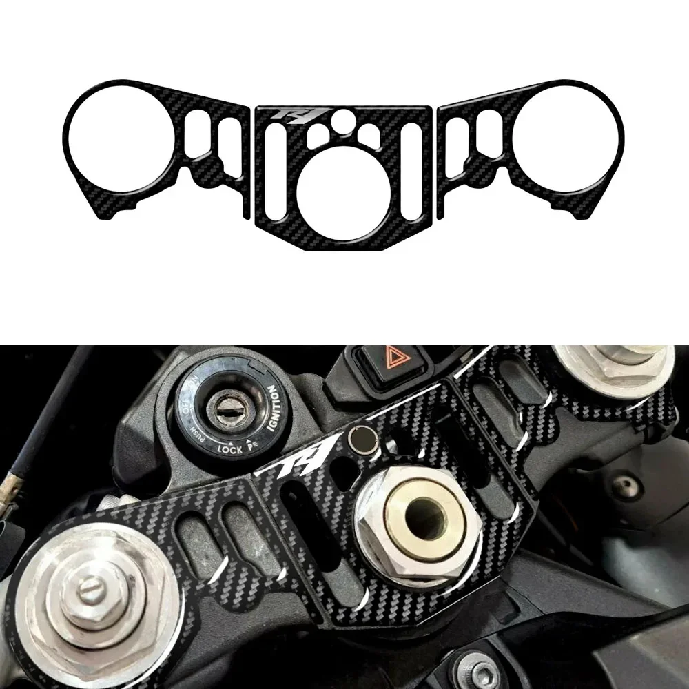 

R1 Motorcycle Carbon-look Top Triple Clamp Yoke Sticker For YZF-R1 2012 2013 2014