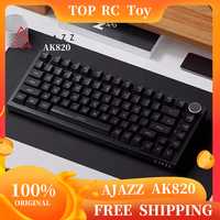 Ajazz Ak820 Pro Fessional Mechanical Keyboard Tft Screen Multifunctional Knob Game Keyboard 3 Mode Hot Plug Rgb Pad Office Gift