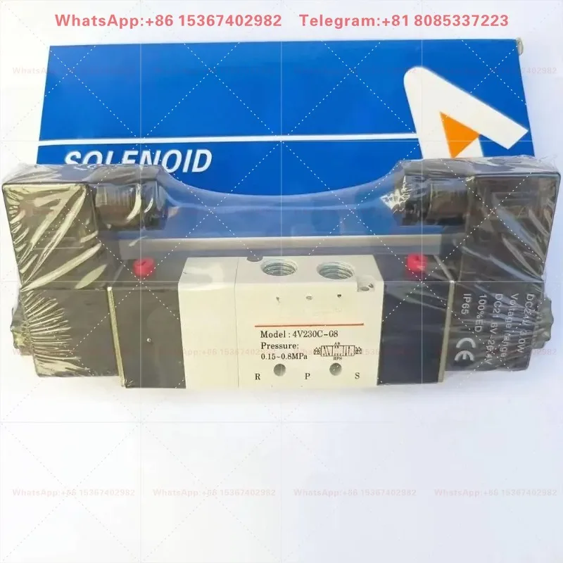 Solenoid Valve 4V210-08 4V310-10 4V410-15 4V110-06 4V220 DC24V - Pneumatic Control Valve for Industrial Use