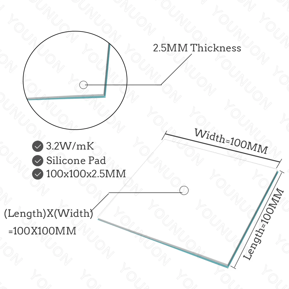 2PCS 100X2.5MM White