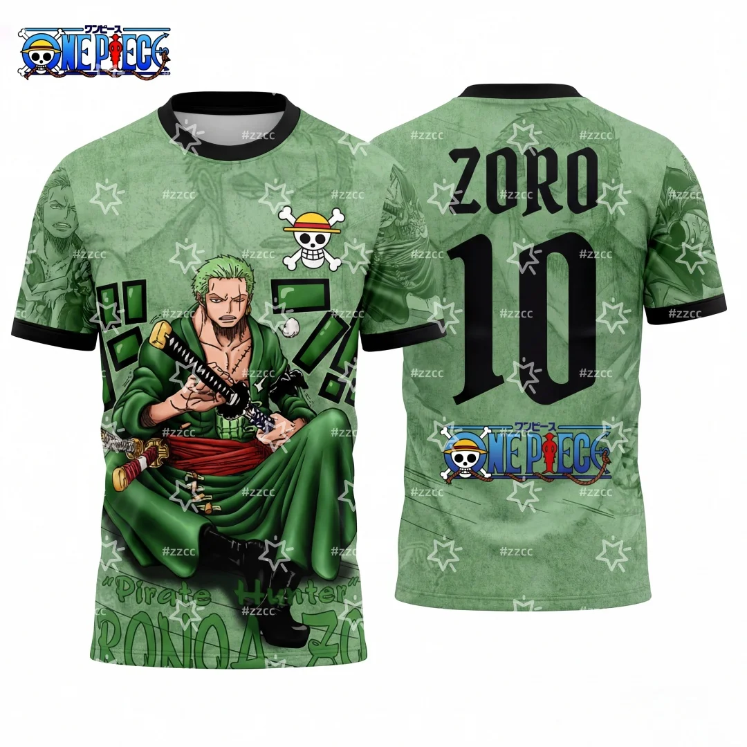 Camiseta de anime One Piece 2026, camiseta de fútbol para exteriores, camiseta con gráfico de anime, camiseta de secado rápido para hombre, camiseta para niños