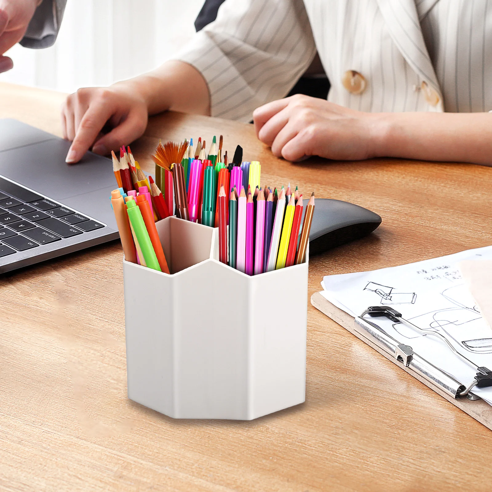 

Pen Holder for Desk Men Rotating Pencil Holders Women Organizer Rotatable Office