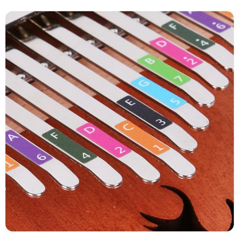 17/21 Keys Kalimba Thumb Piano Symbols Phonetic Label Stickers Finger Piano Step Paste Instrument Equipment For Kids Beginner