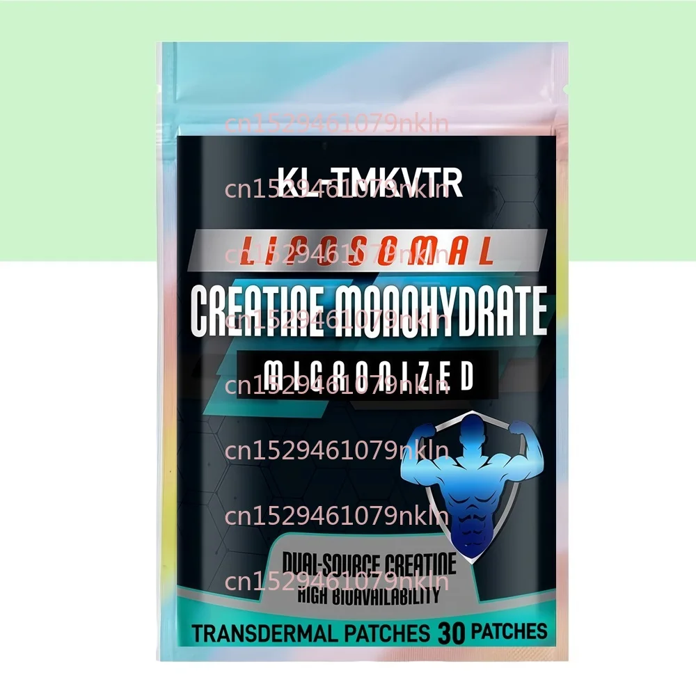 

30 трансдермальных пластырей с креатином моногидратом, кальцием и калием для поддержки роста мышц, силы и восстановления.
