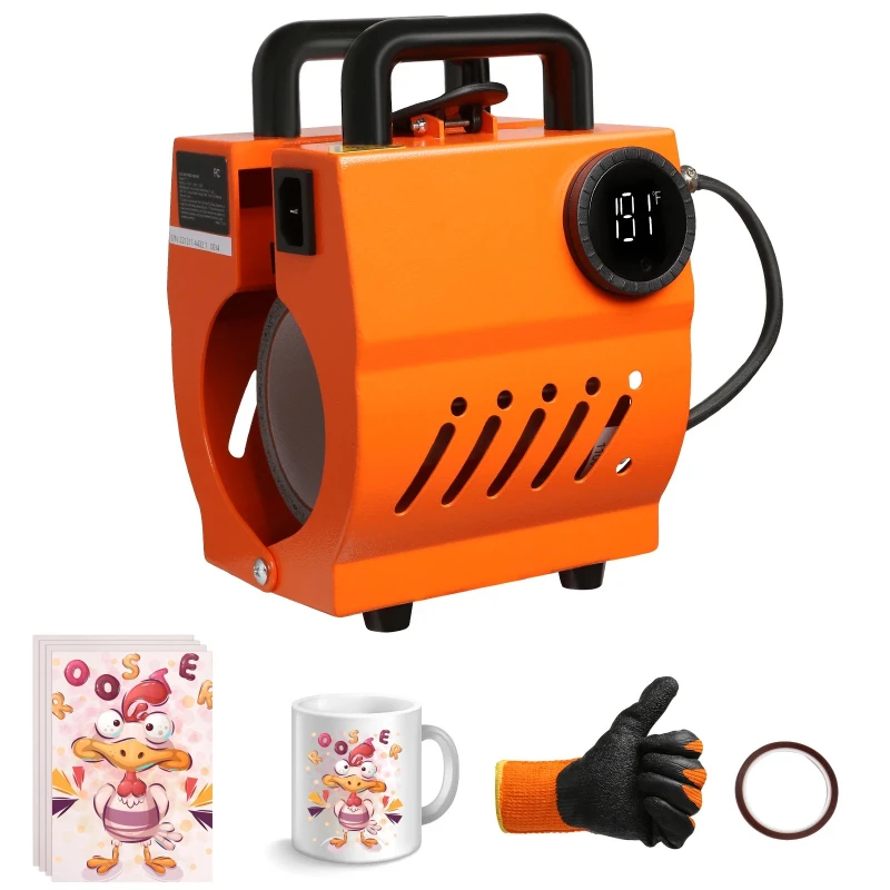 11oz-15oz Mug Heat Press Mini Gift Ceramic Cup Presser Tumbler DIY Handheld Sublimation Blanks Auto Printing Machine