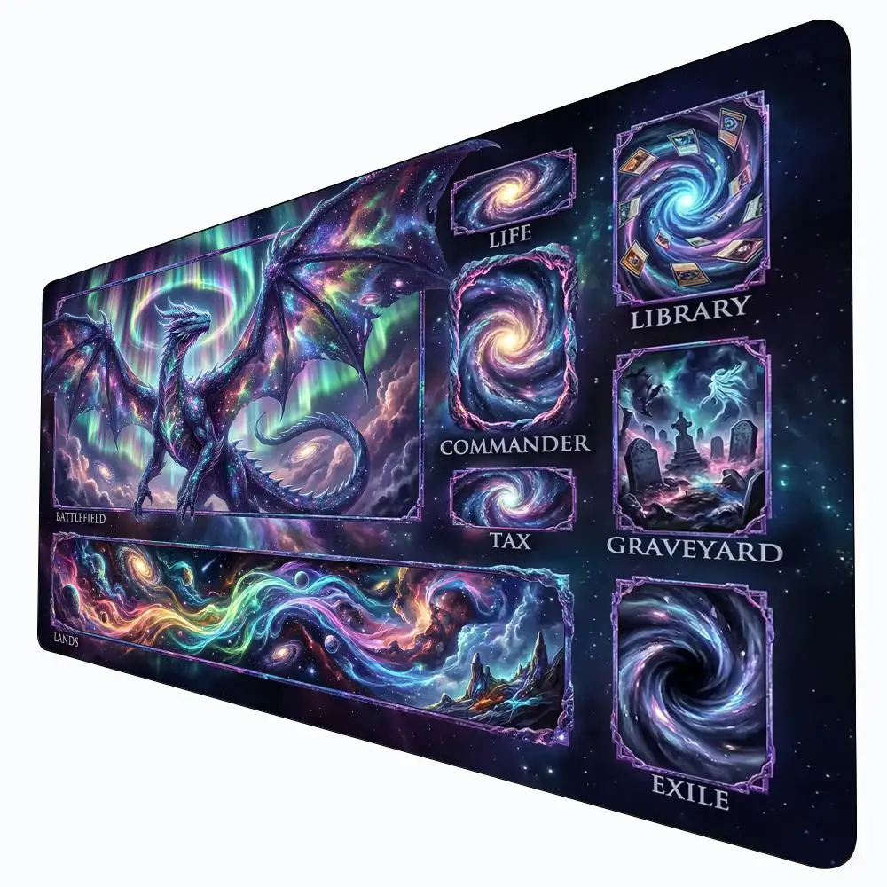 

Игровой коврик Giant Starry Sky Dragon MTG для карточных игр Magic, нескользящий, прочный, 35x60 см, для командных игр, коврик для настольных игр TCG