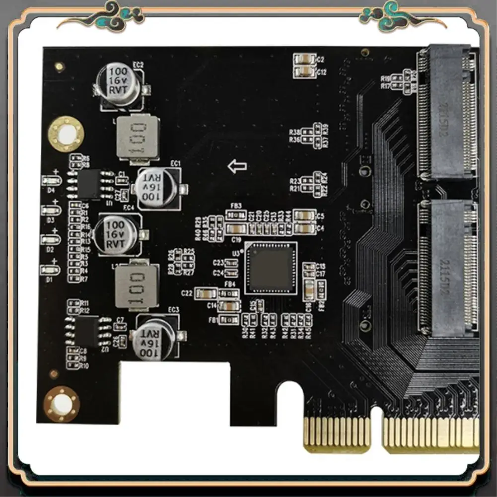 

ASMA-New Pcie To M2 Adapter Card Pcie X16 4 Port M2 NVME M Key SSD Converter M.2 PCI Express X16 Adapter VROC Expansion Card