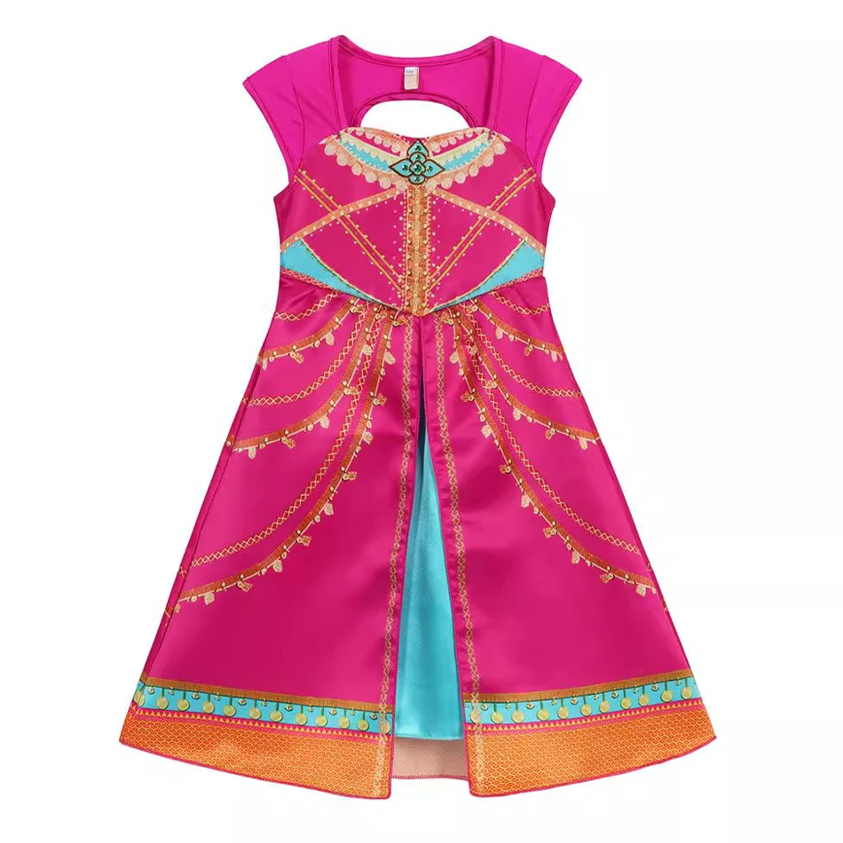 Robe de Princesse Jasmine pour Bébé Fille, Cosplay d'Aladdin, Lampe Magique, Costume de ixd'Anniversaire, Carnaval, Bal d'Halloween