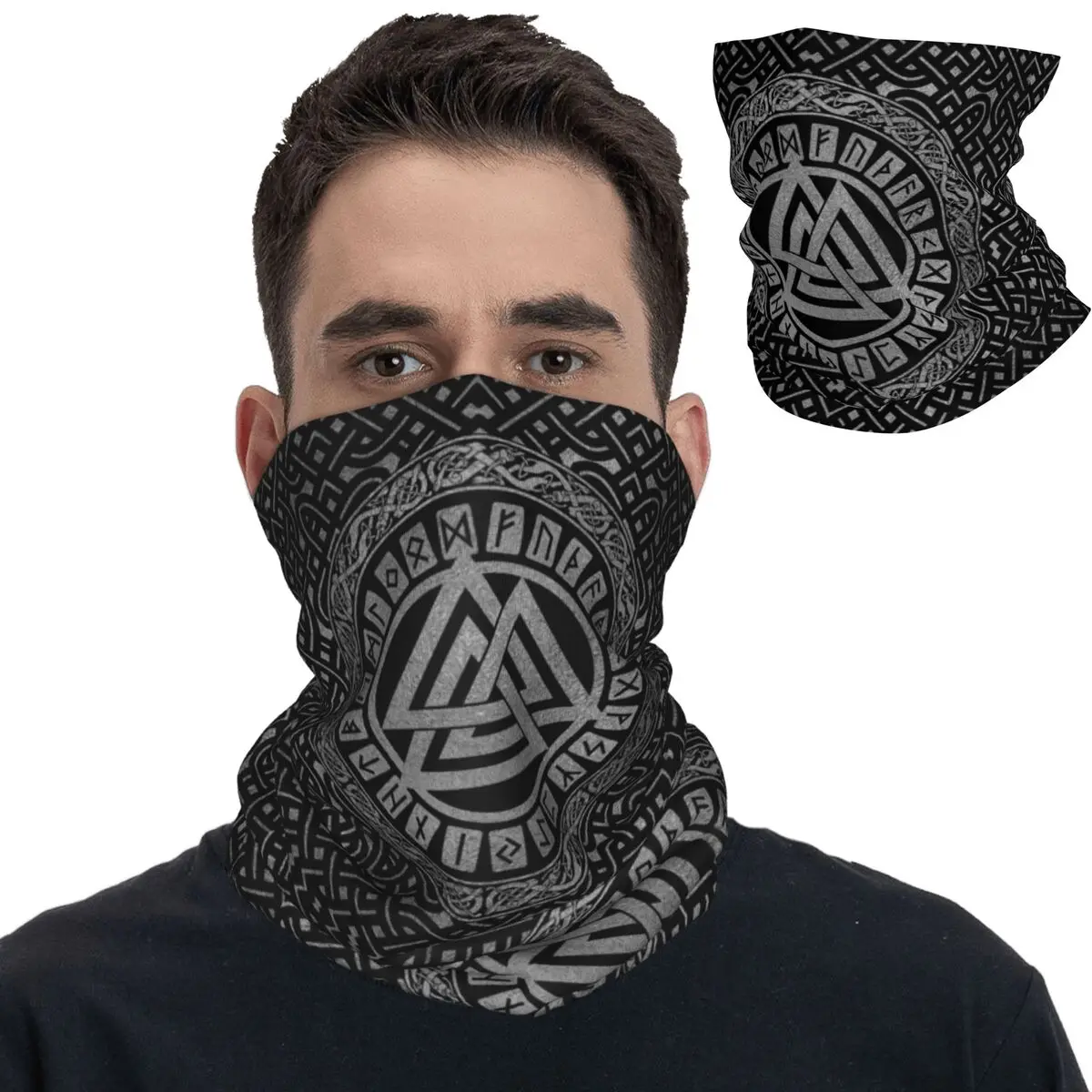 Valknut Symbol Bandana Neck Cover Printed Magic Scarf Multi-use Balaclava Fishing Unisex Adult Washable