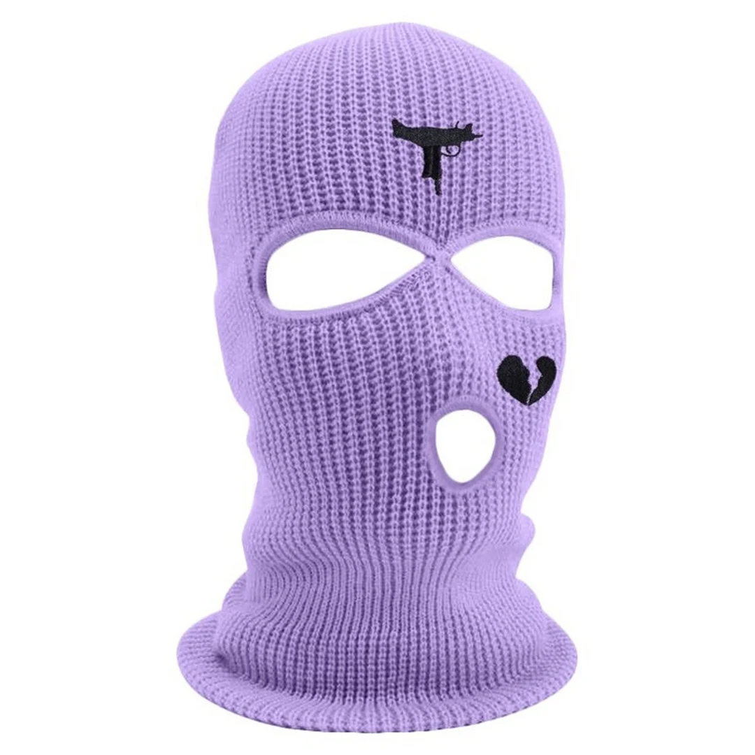 Unisex universal head cover, cold resistant cycling mask, three hole wool knitted hat, head cover  face mask