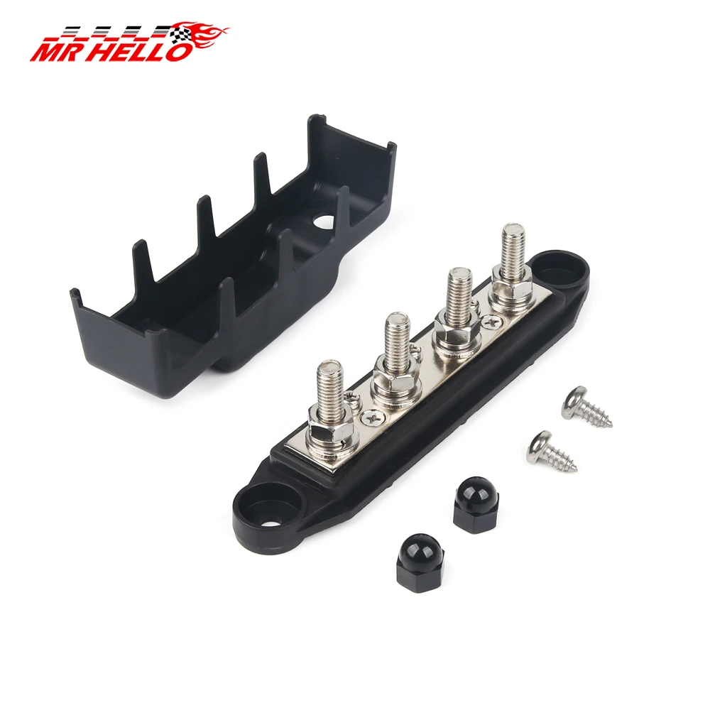 M8 M10 4 Ways Wiring Rows Bus Bar Terminal Block, Power Distribution Block Suitable For Car / Touring car / Yacht