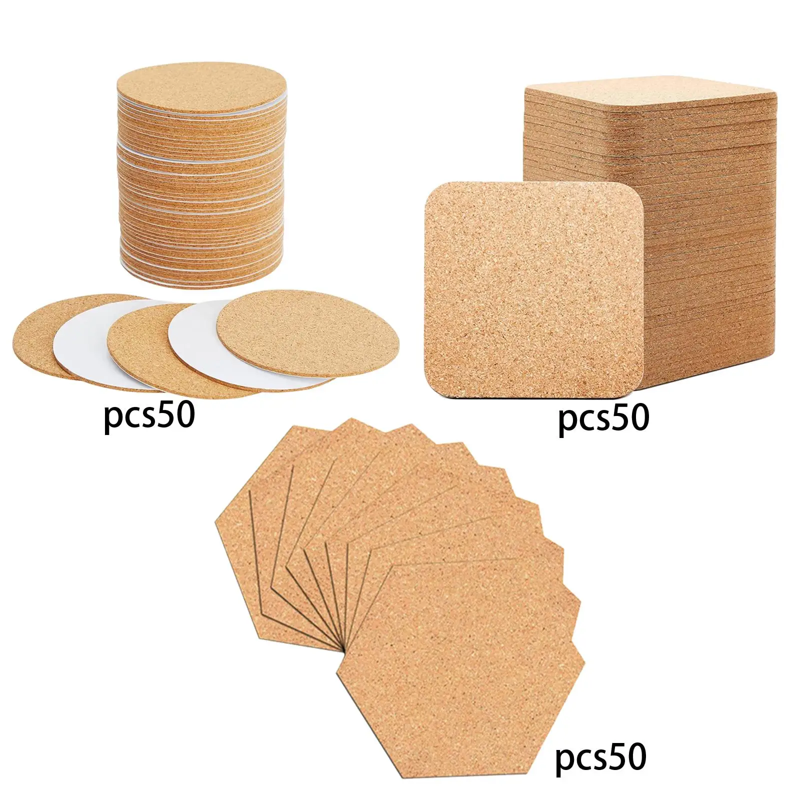 50Pcs Cork Boards, Cork Tiles for Wall Bulletin Boards, Corkboards Pin Boards for Walls Pictures Notes Memo Office Home