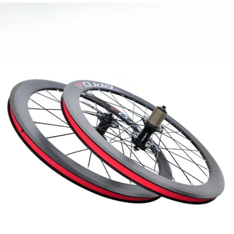 20 Inch 406 451 Folding Bike Wheelset, Aluminum Alloy High‑Profile Rim Disc & V‑Brake Bicycle Wheel Set