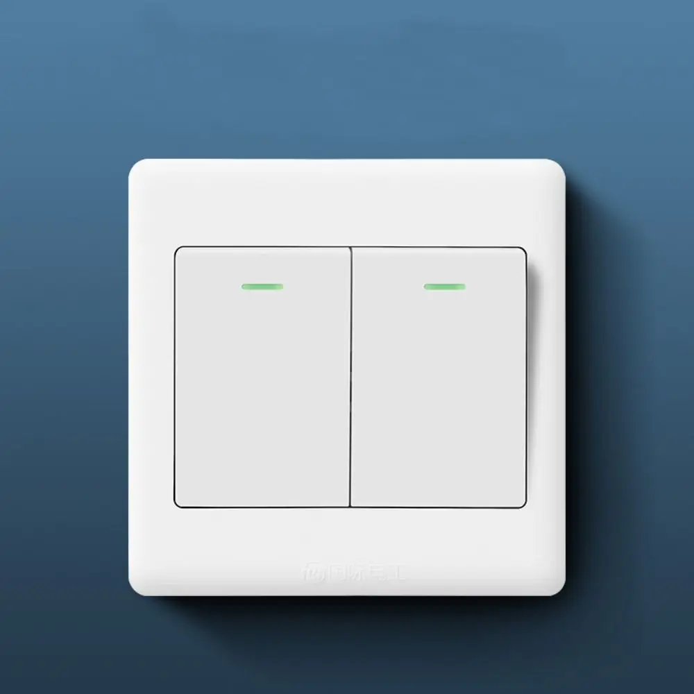 1Way Button Wall Switches Home Accessories with Fluorescent Indicator Light Wall Light Switch Panel Durable
