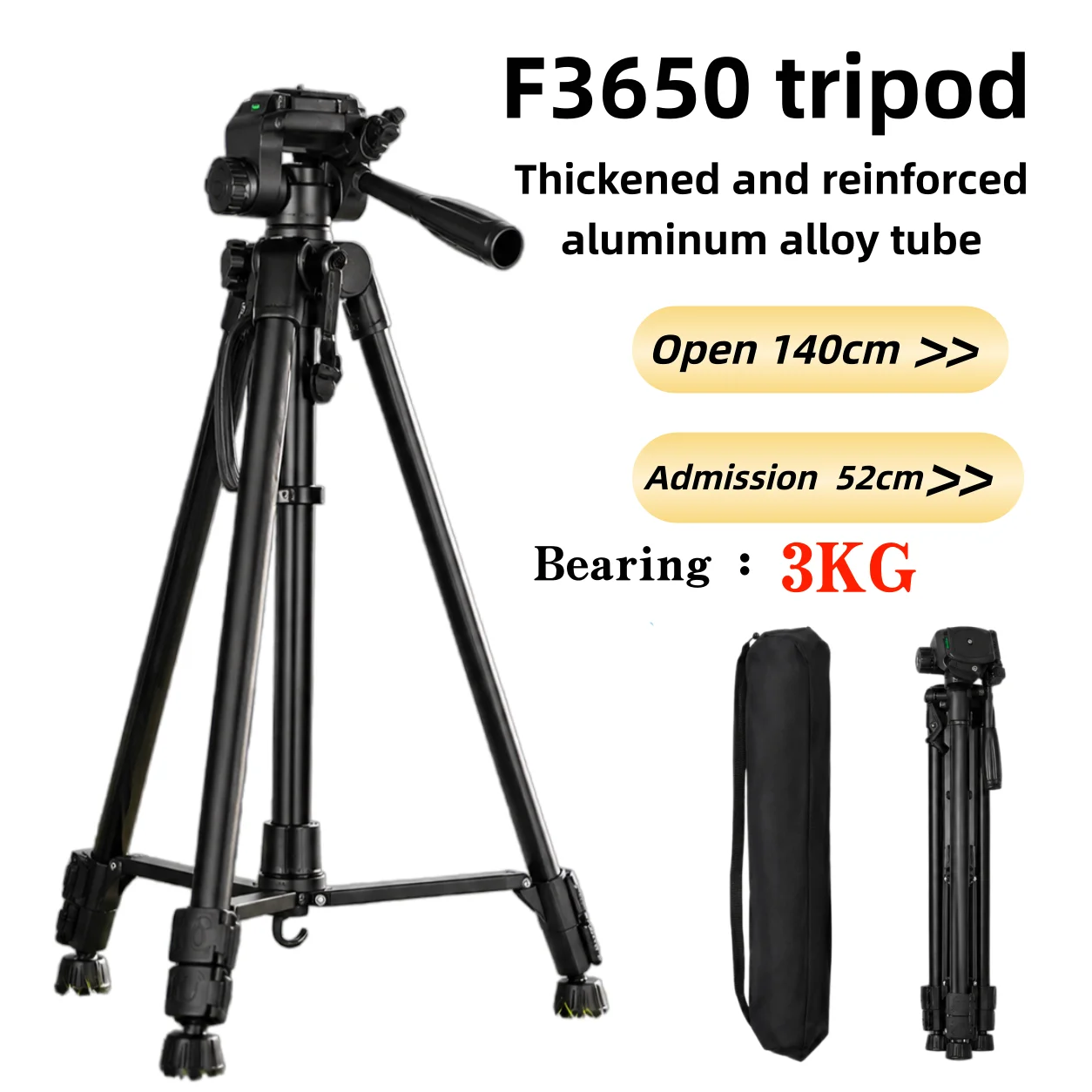 

F3650 Phone Tripod Stand Universal for Cell Phones Iphone Xiaomi Samsung Aluminum Alloy Travel Tripode with Mobile Phone Clip