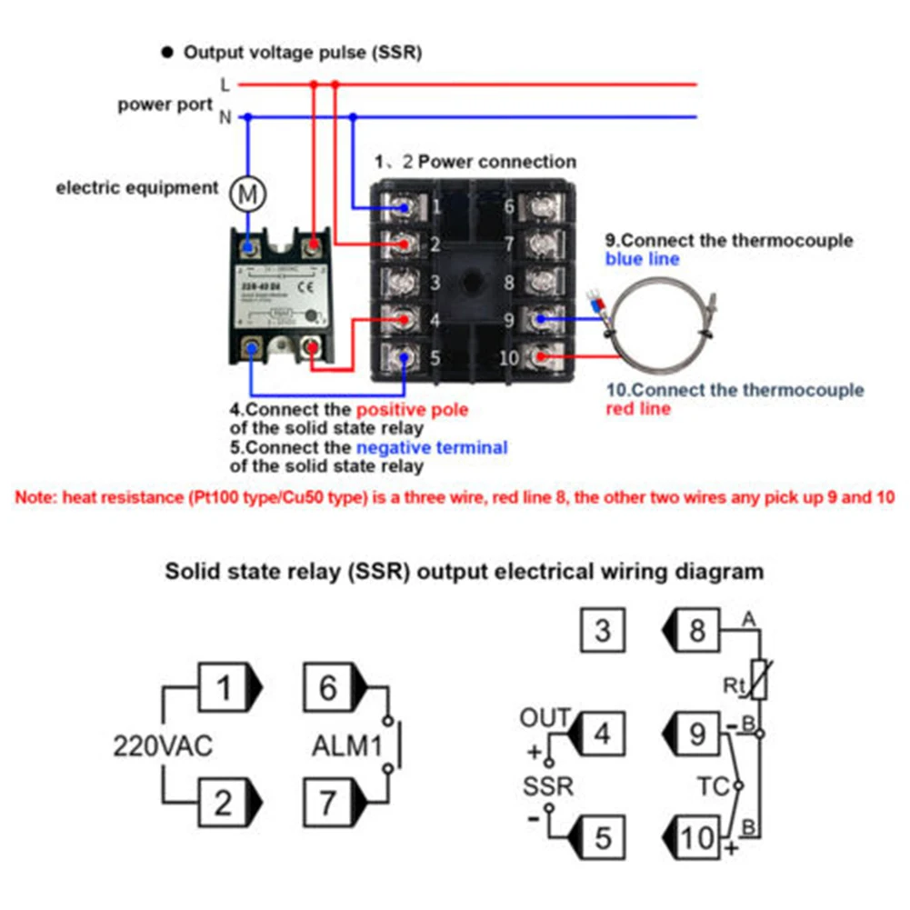 Controller di alta qualità Controller 0 ~ 50 gradi Celsius Tipo K Sensore sonda LED Controllo automatico programmabile