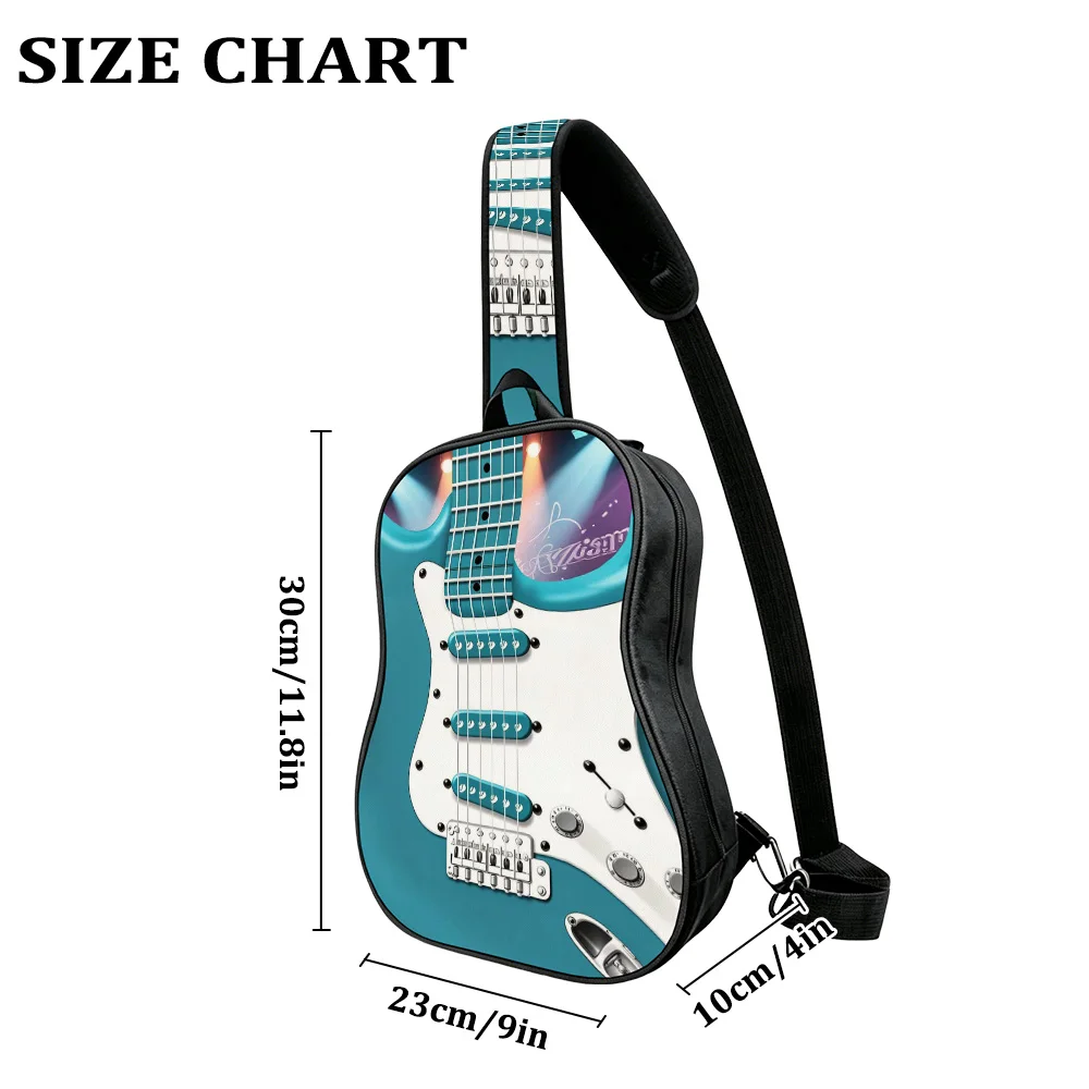 Electric stage lights Men's Guitar Chest Bag, Sling Bag,  Multipurpose  Pack with Inner Pocket, Practical Music‑themed Daily