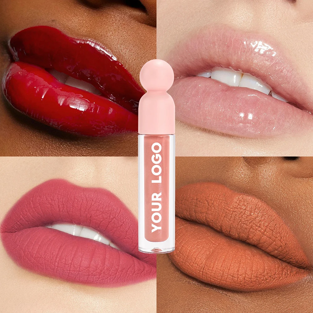 6ml Private Label Lipgloss Custom Logo Waterproof Non-stick Glaze Moist Velvet Matte Long-lasting Non-fad Gloss Pigment Makeup