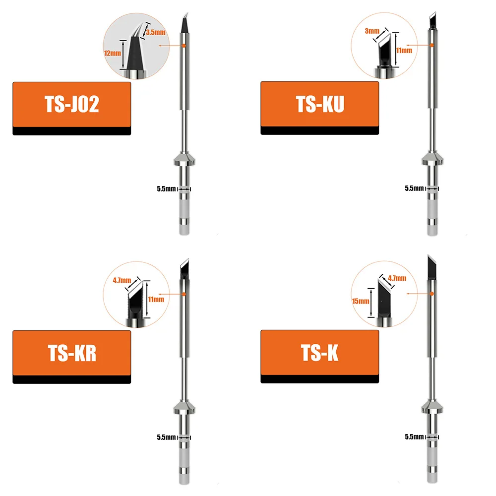 TS100 TS101 Pine64 Pinecil Replacement Soldering Iron Tips TS-KU BC2 ILS JL02 D24 Quick Heating Stable Temperature More Durable