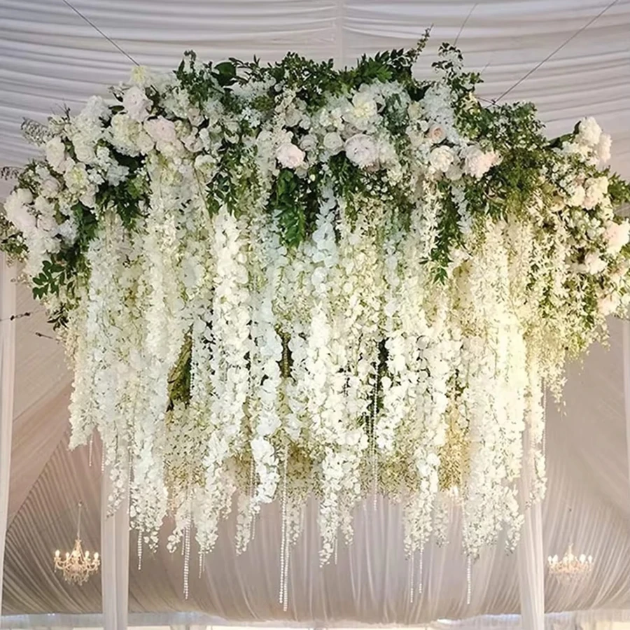 

Artificial Flowers Rattan Home Wedding Celebration Festival Party Outdoor Garden Wall Yard Garland DIY Gift Box Decor Accessory