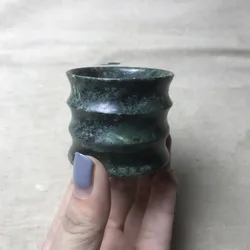 Natural Tibetan Jade Medicine King Stone Bamboo Cup Health Care Water Cup Natural Jade Color Random