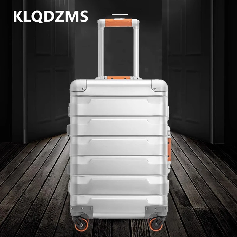 KLQDZMS Cabin Suitcase All Aluminum Magnesium Alloy Boarding Box Men's Business Trolley Case 20