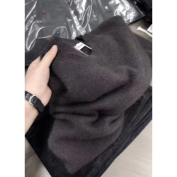 

Женский вязаный свитер Ele ey с круглым вырезом, облегающий пуловер для осени и зимы, модный повседневный, из полиэфирного волокна, 2025