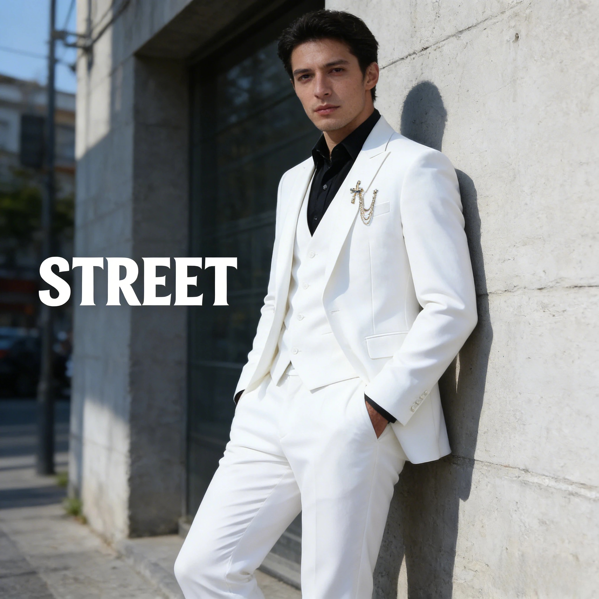 

Mens Groom Dress Vest Three Piece Suit Performance Blazer Set Host Emcee Colorful Blazer Studio Photo Theme Party Formal Outfit