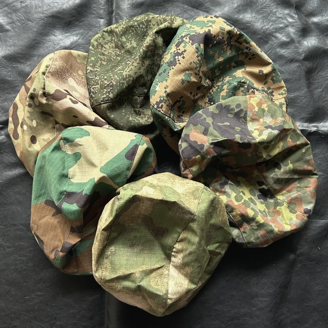 M88 QGF-03 Helmet German Flecktarn MC Camo Fabric Cover Elastic Russian EMR A-TACS FG Digital Jungle Camo Cloth Cover Cap view 2