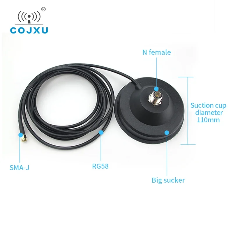 NK Interface Large Suker Antenna Base 3m SMA-J Feeder Cable Diameter 115mm for Fiberglass and Sucker Antena XP-NK-SJ-300