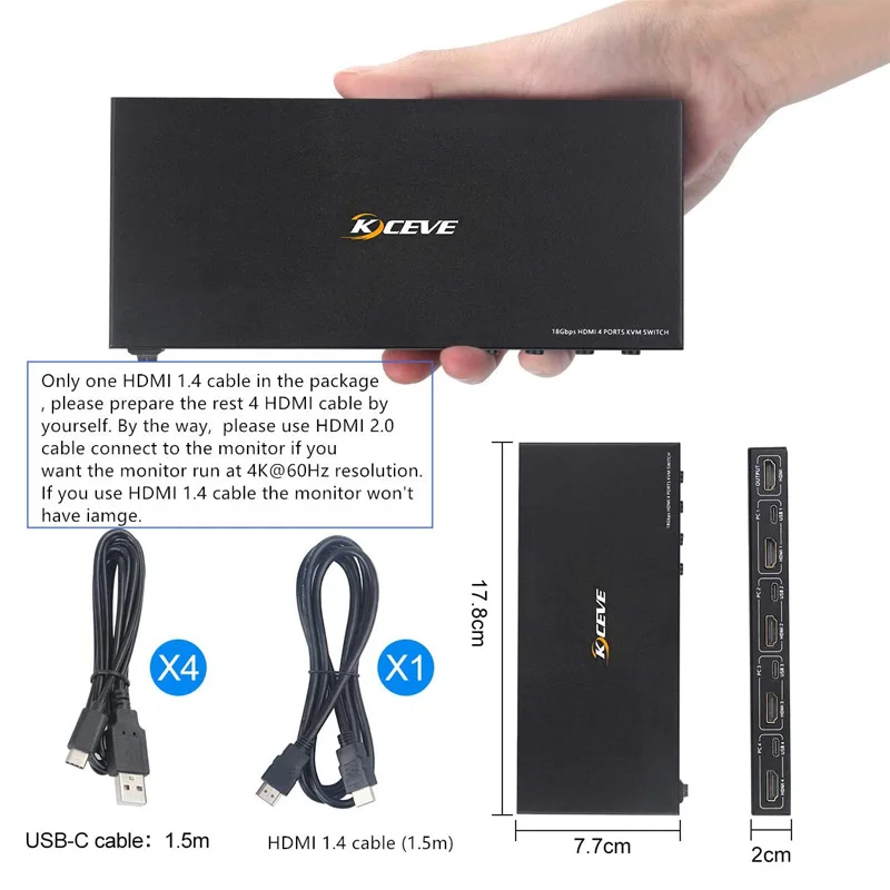 Imagem -06 - Conversor Hub Usb Compatível com Hdmi Tela Estendida Kvm Splitter Extender Jogo Live Screen Splitter Kvm Switch Usb Sharing Switch