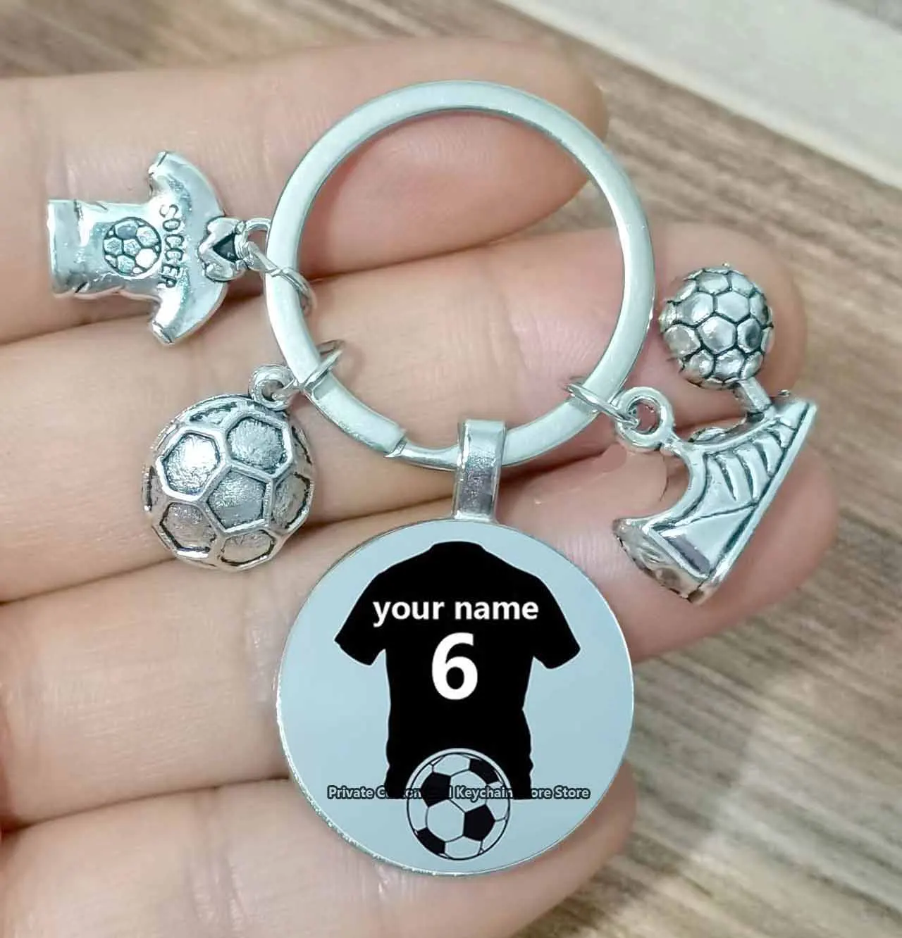 Football Diy Custom Name Keychain Play Football Boys Keychain, Diy Private Customized Keychain For Football Enthusiasts