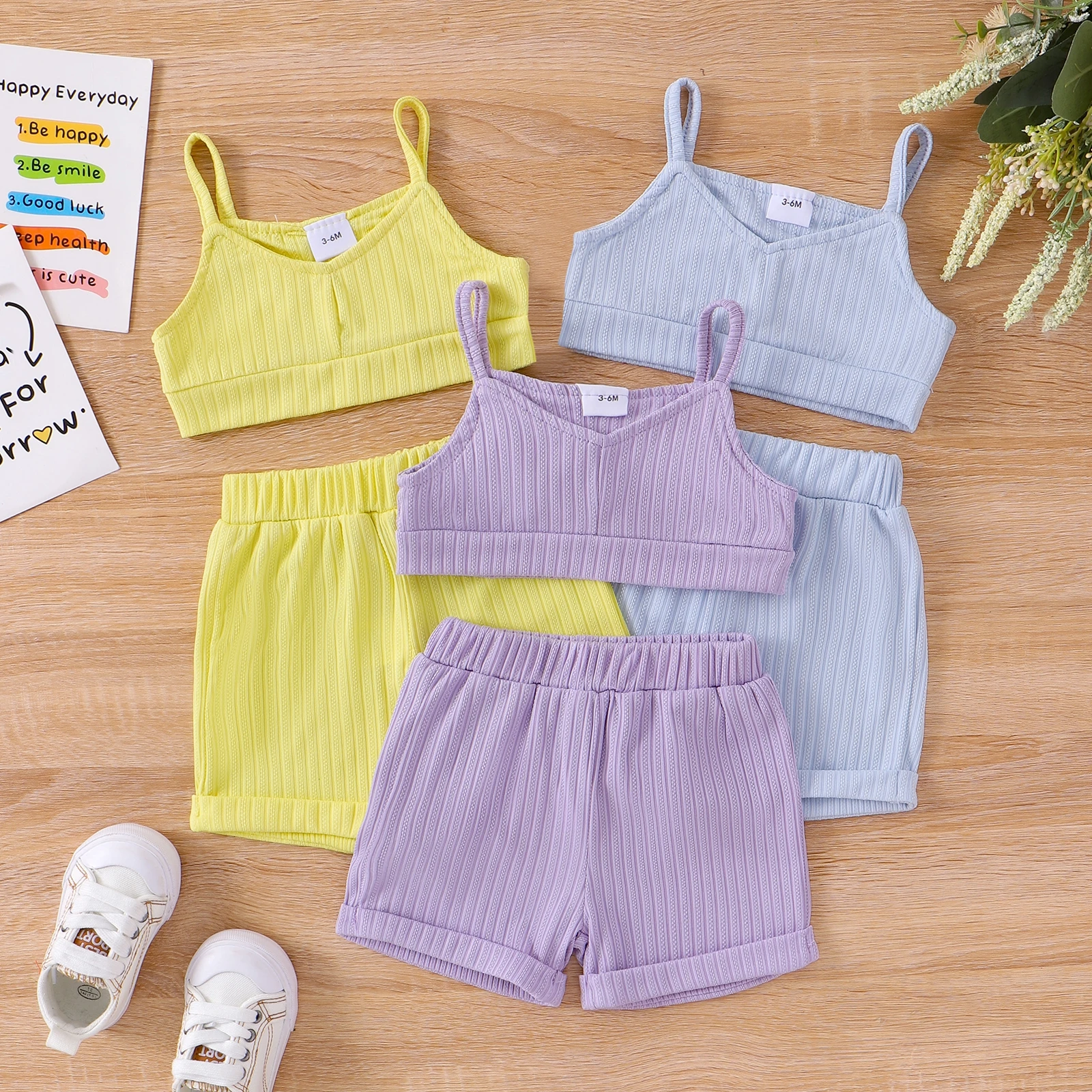 Infant Newborn Baby Girl Clothes Sets Sleeveless Crop Tops Shorts Outfits Summer Clothes