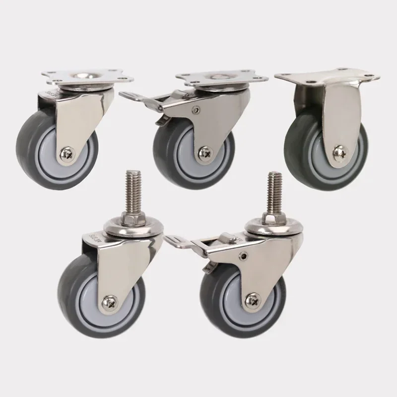 304 Stainless Steel Swivel Plate Caster 2 inch Industrial Caster for Furniture & Cart, Replacement Nylon Caster Wheel -4 Piece