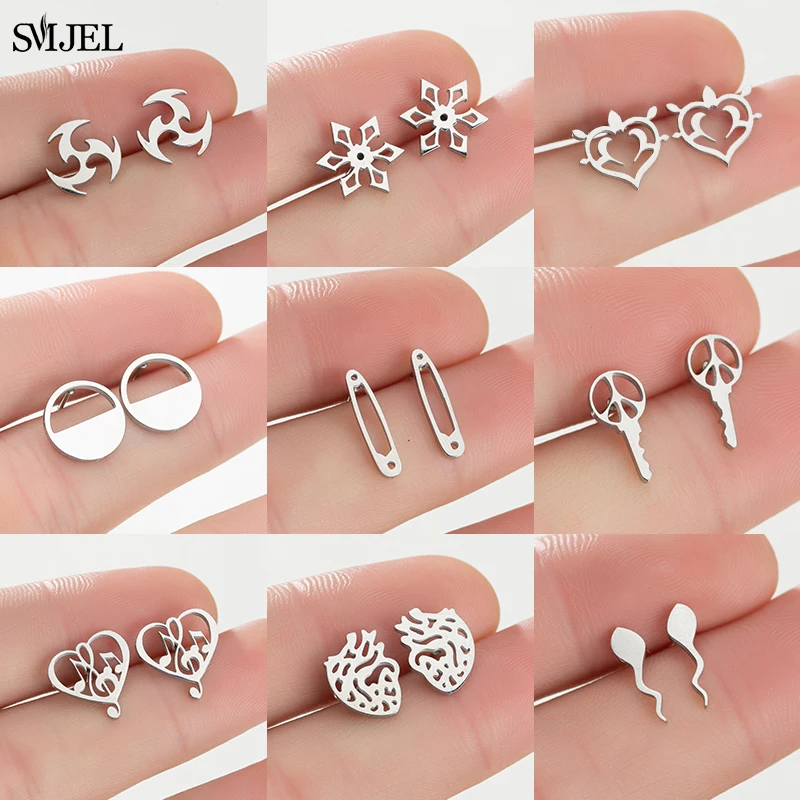 Fashion Genshin Impact Earring Stainless Steel Hydro Dendro Anemo Electro Cryo Pirate Earrings For Women Cosplay Ear StJewelry