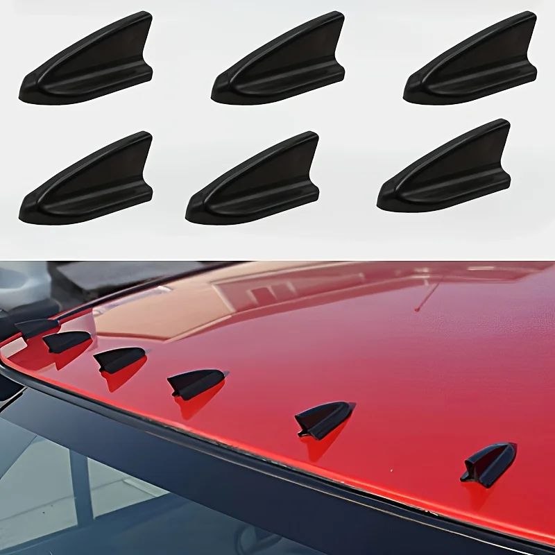 

6pcs Car modification parts, pointed shark fin roof and rear body decoration modification parts, car antenna